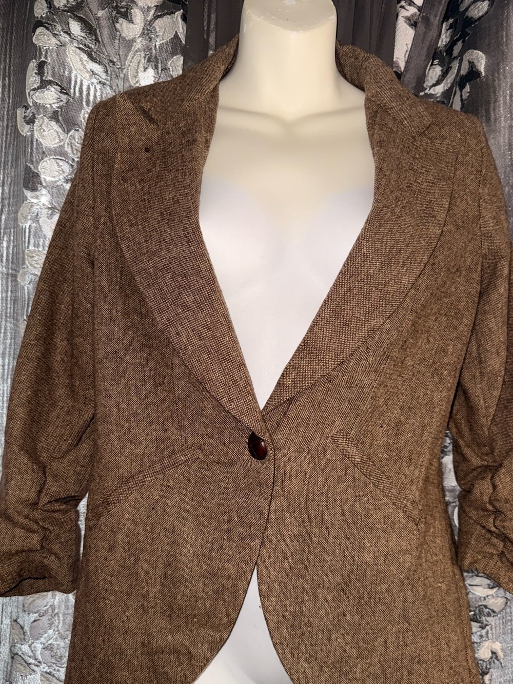 Gibson Brown Single-Button Women's Blazer